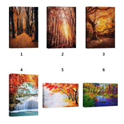 WALL26 Autumn Forest Nature Landscape Canvas Wall Art Framed Art Print