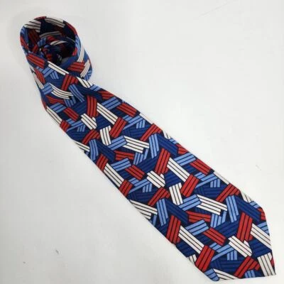 Corbata Yves Saint Laurent Toda Seda Marshall Field & Company De Colección Roja Blanca Azul Foto 1 de 4