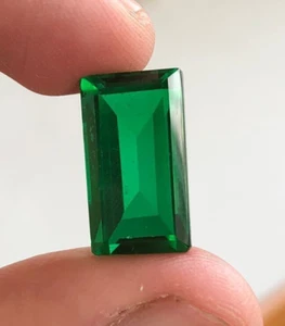 11.50 Cts Green Emerald , Top Quality Faceted Doublet Gemstone - Picture 1 of 6