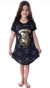 Harry Potter Hogwarts Gold Foil Nightgown Pajama Sleep Shirt - Size 6/6X - NWT - Picture 1 of 10