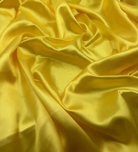 1 mtr sun yellow light dress satin fabric..58”wide bridal,deco,dress etc. - Picture 1 of 6