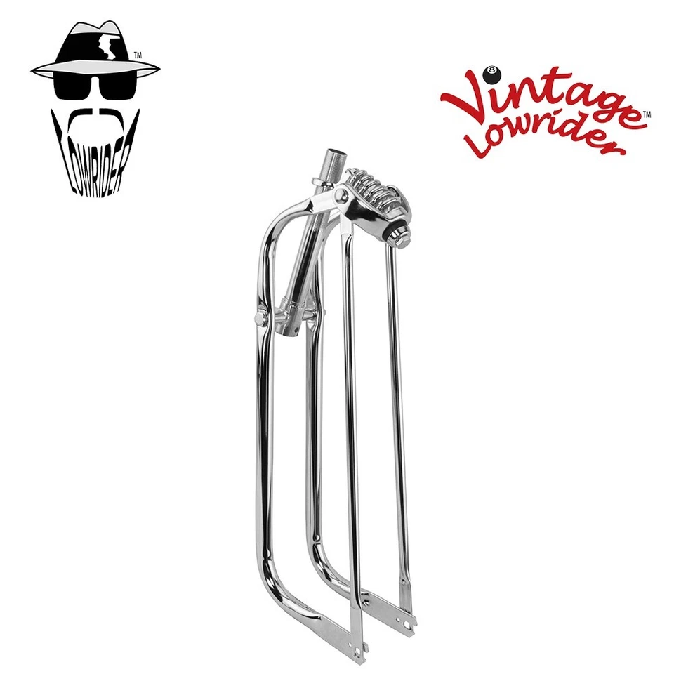 Vintage Lowrider 26" Bent Leg Steel Classic Springer Chrome Fork 1" Threaded. - Image 1 of 1