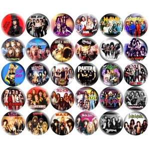 Bandas para el cabello de los 80 1,5" botones pinback metal pesado clásico hard rock retro 30 prendedores - Imagen 1 de 4