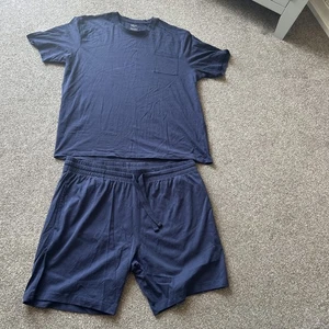 Next Mens Navy Blue PJ Top & Shorts XL Reg. Fit - Picture 1 of 5