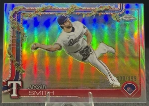 2025 Topps Holiday Chrome Refractor #HC153 Josh Smith /499 Texas Rangers - Picture 1 of 2