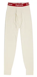 FW23 SUPREME HANES BONES THERMAL PANT NATURAL OFF WHITE SZ XXL - Picture 1 of 2