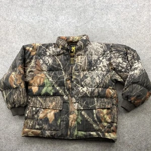 Browning Jacket Boys Medium Camouflage Camo Puffer Mossy Oak Break Up Down - Picture 1 of 11