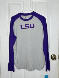 LSU Louisiana University Tigers Shirt Boys Size XL 18-20 Long Sleeve Gray - Picture 1 of 4