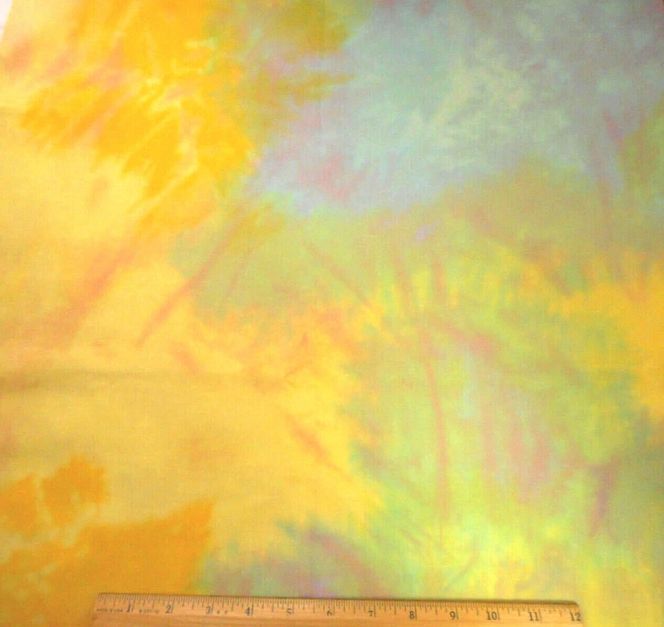 Tela de algodón 1 1/2 yarda OFERTA azul amarillo Lt púrpura verde licuadora Free Spirit #C Foto 1 de 1