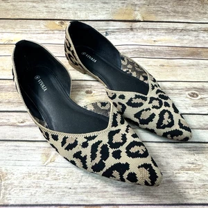 Vivaia Melia Womens Mini Leopard Pointed Toe Casual Slip On Ballet Flat Shoes 9 - Picture 1 of 8