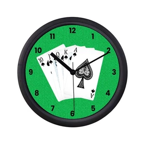 Poker Night Poker Cards Wall Clock Man Cave Poker Night Casino Decor Gift - Picture 1 of 3
