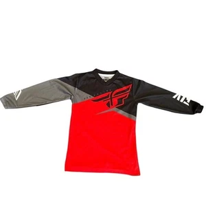 Fly Racing Motocross Jersey Long Sleeve Red Black Youth Large YL - Picture 1 of 3