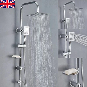 Ensemble mitigeur double douche en acier inoxydable - Pluie et portable avec kit rail - Photo 1/11