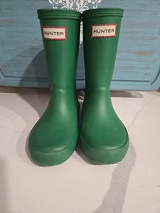 Hunter First Classic Rain Boots Durable Twisting Green Size 11 Little Kid USA - Picture 1 of 8