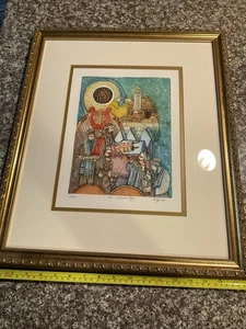 Amram Ebgi "Bar Mizwa" Farbradierung mit Kupfer signiert limitierte Auflage #81/200 Frmd - Bild 1 von 11