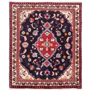 Alfombra persa anudada a mano Sarough 76x65 cm-fina, oriente, alfombra, alfombra, azul noche - Imagen 1 de 5