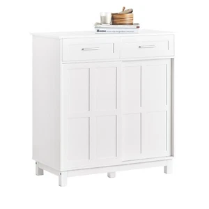 SoBuy Schuhschrank Buffet Küchenschrank Sideboard mit Schiebetüren Weiß FSB84-W - Bild 1 von 8