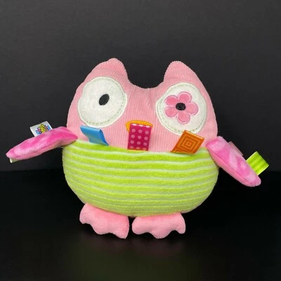 Mary Meyer Taggies Búho Rosa Verde Peluche Pana Acanalado 8" Peluche Bebé Foto 1 de 4