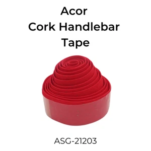 Acor Cork Handlebar Tape All Cycling Off/ On Road Bike 3x185cm ASG-21203 Red U - Picture 1 of 12