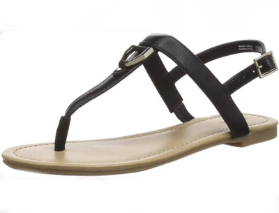 E1/248* Womens Call It Spring Jadene toe thong flat sandals Black Size UK 4/EU37 - Image 1 of 4