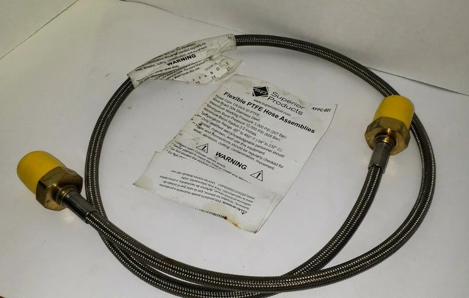 Conjunto de manguera flexible de PTFE de acero inoxidable Superior Products 1/4" ID Foto 1 de 1