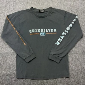 Vintage 90s Quicksilver Shirt Mens Small Faded Long Sleeve Surf Made In USA S - Picture 1 of 9
