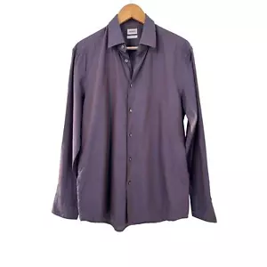 Kenzo Button Up Comfort Fit Iridescent Purple Long Sleeve Size 41 16 Cotton - Picture 1 of 9