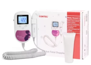 Fetal Doppler Baby Heart Beat Rate Monitor Sound C1 Pink 2MHZ With Gel CONTEC - Picture 1 of 10
