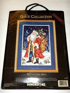 Dimensions Gold Needlepoint 9112 Diana Rice Bonin SANTA AT HIS BEST ©1998 - Picture 1 of 3