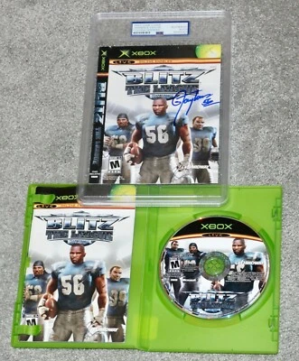 LAWRENCE TAYLOR Signed BLITZ Football X-Box Video Game  + PSA SLABBED AUTO - Image 1 of 4