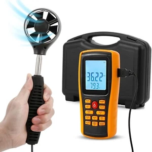 Bonvoisin Anemometro Portatile CFM/CMM Velocità Flusso d'Aria Misuratori Velocità Vento - Foto 1 di 6