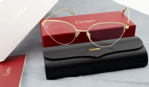 CARTIER Brille CT0157O 001 54-20 140 Gold Transparent Cat Eye Luxus France OVP - Bild 1 von 18