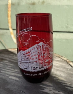 Vintage Centennial Kansas City 1850-1950 The Auditorium AH Ruby Red Glass - Picture 1 of 7