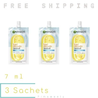 3 Sachets X 7 ml Garnier Bright Complete Vitamin C Water-Gel Reduce Dark Spots - Imagem 1 de 4