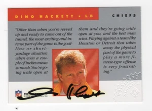 Dino Hackett AUTOGRAPH Kansas City Chiefs 1992 Pro Line Portraits AUTO Football - Picture 1 of 2