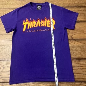Thrasher Magazine Graphic Logo Tee T-Shirt Purple Men’s Size Small San Fransisco - Picture 1 of 10