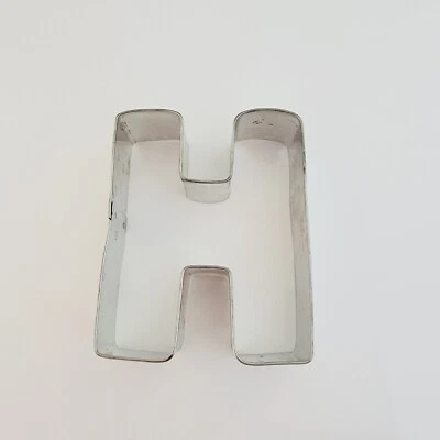 Cortador de galletas Letra del alfabeto H 3"" Metal Niños Nombre Sándwich Fiesta de cumpleaños Foto 1 de 3