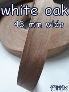 43 mm Amerikanische Weißeiche Echtholz Furnier Vorgeklebt Aufbügeln Türkante/Streifen - Bild 1 von 3