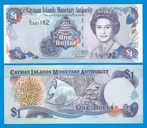 Islas Caimán 1 dólar P 26b 2001 prefijo C/3 UNC (P 26 b) Reina Isabel - Imagen 1 de 1