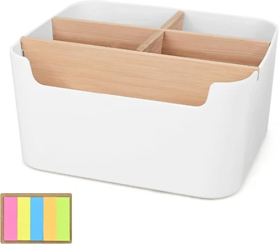 5 Fächer Bambus Tisch Organizer Desktop Stationery Storage Box Desktop Mehrzweck - Bild 1 von 4