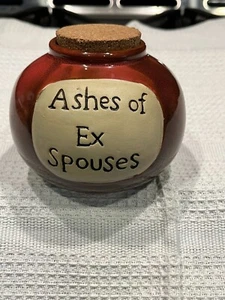 Ashes of Ex Spouses Pottery Jar w/Cork - Picture 1 of 4