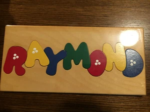 Handmade USA Stout Sprout Wood Name Puzzled Board "RAYMOND" - Picture 1 of 2