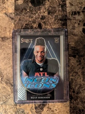 2023 Panini Select Bijan Robinson Neon Icons #NI-BRO - Image 1 of 2