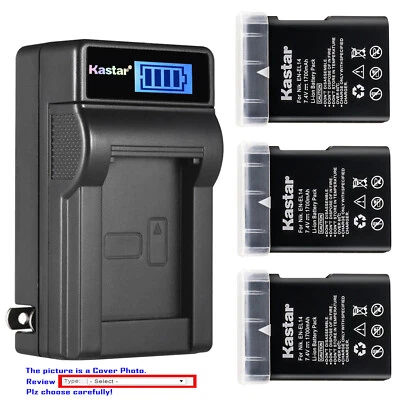 Cargador de pared LCD de batería Kastar para cámara Nikon EN-EL14 EL14 y Nikon Df DSLR Foto 1 de 4