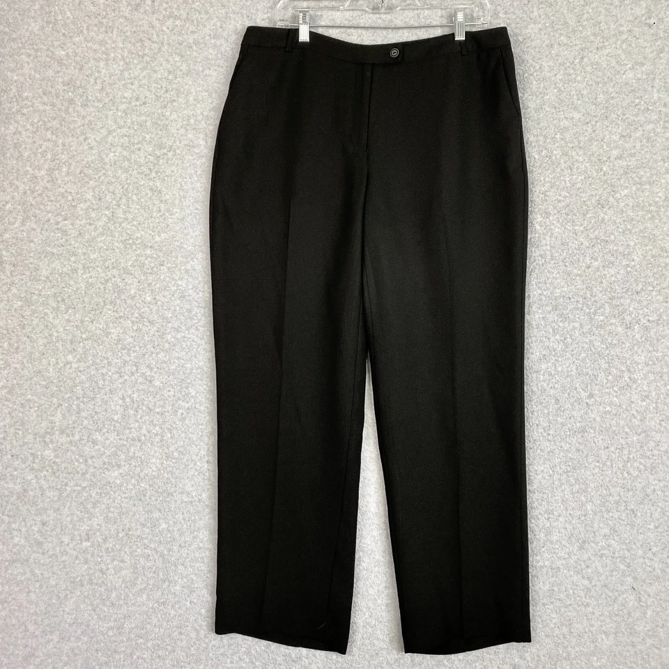 Pantalones de vestir Rena Rowan para mujer 16P negros tiro medio pierna recta forrados elegantes Foto 1 de 4