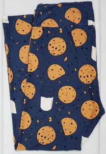 TC LuLaRoe Tall & Curvy Leggings Chocolate Chip Cookies Baking Milk NWT P15 New - Picture 1 of 6