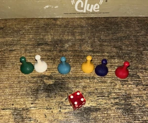 Clue Board Game Parker Brothers Vintage 1963 PARTS set of tokens, movers (6) + - Picture 1 of 1