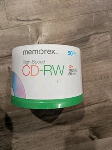 MEMOREX 50 PK HI SPEED CD REWRITABLE CD-RW 12X 700MB 80MIN NEW SEALED - Afbeelding 1 van 3