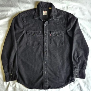 Levi's Western Rodeo Cowboy Pearl Snap Button-Up Black Sml Denim Shirt Standard - Picture 1 of 11