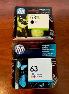 Cartucho de tinta original HP 63 negro, ~170 páginas, F6U62AN#140 + 63 COLORES estándar Foto 1 de 4